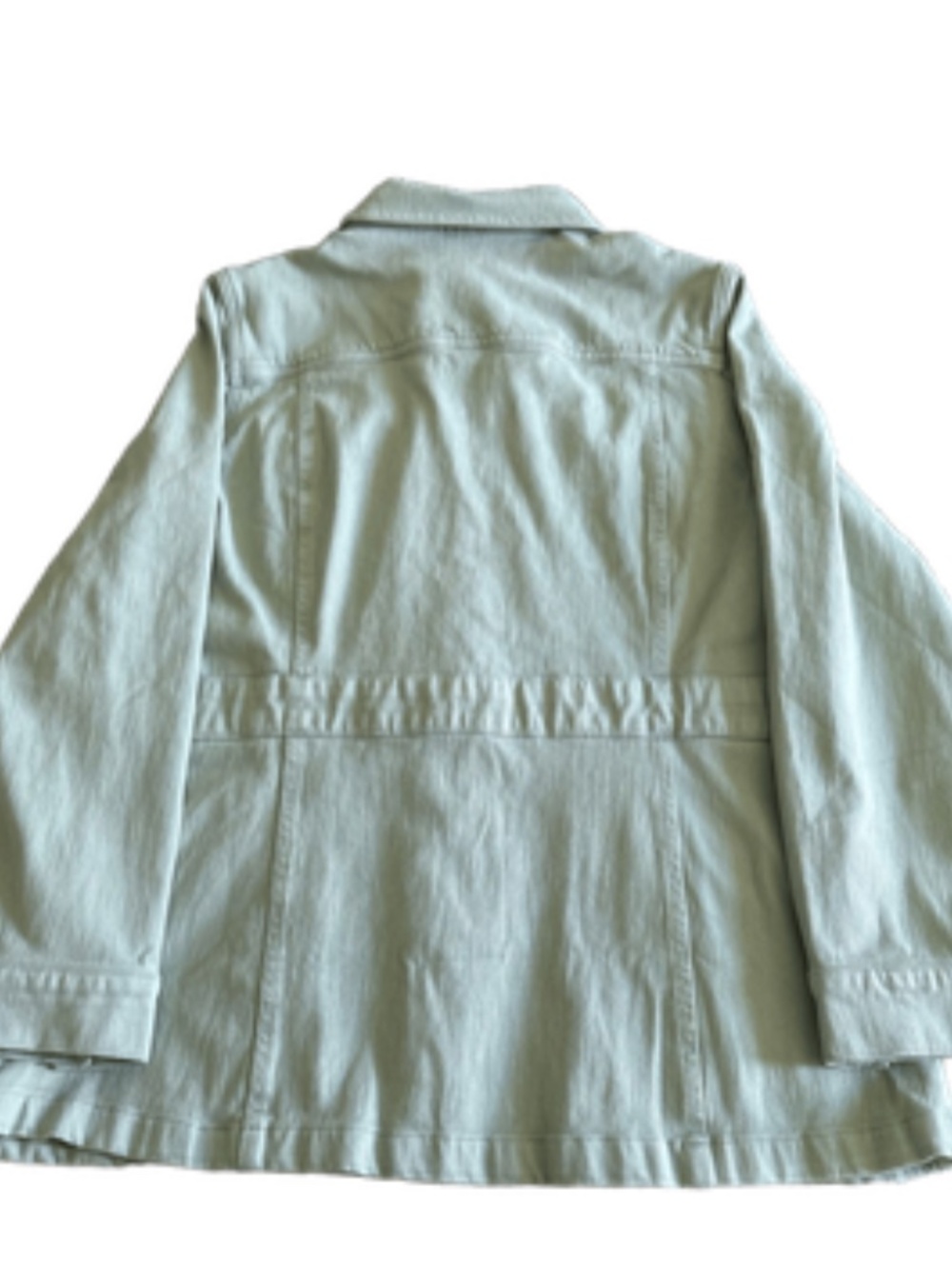 Coldwater Creek Sage Green 4-Pocket Utility Denim Jacket (Size Petite XL) NWT - Picture 3 of 5